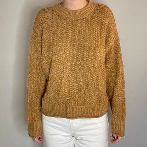 Mustard yellow crew neck knit